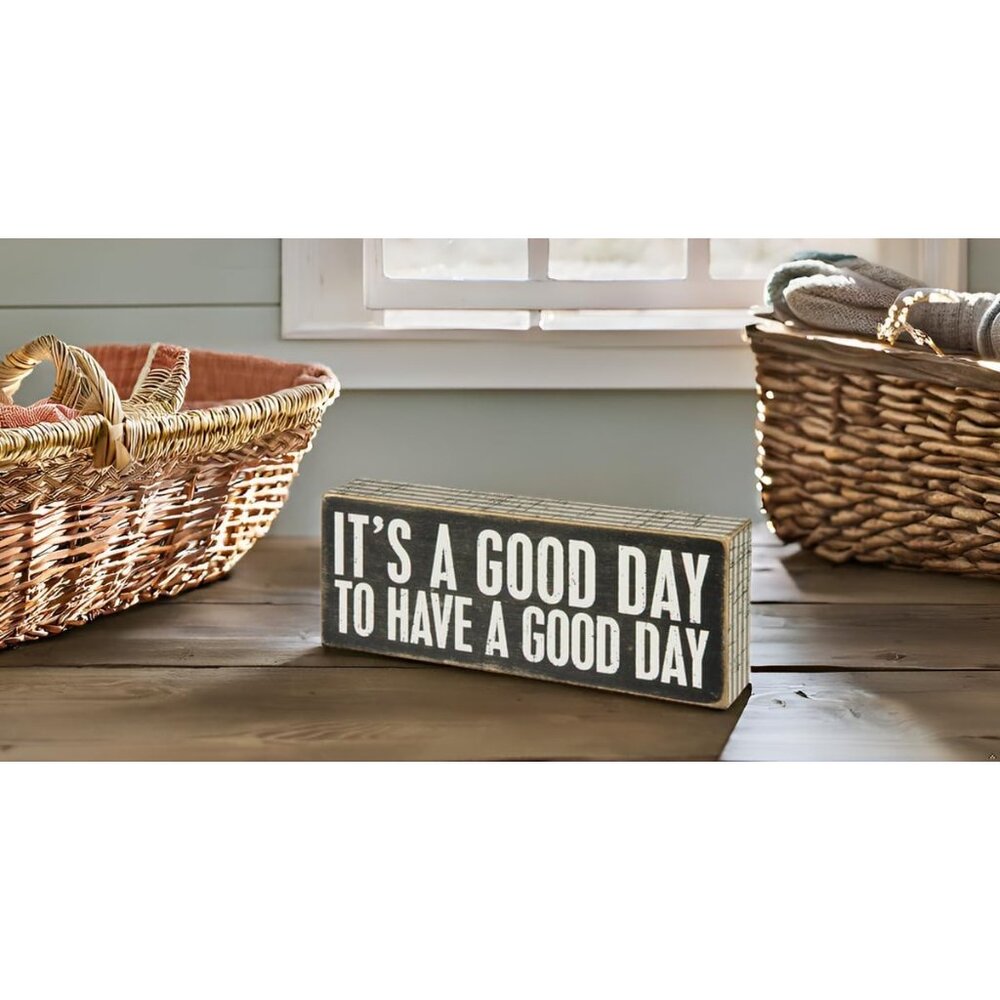 31127 Pinstriped Trimmed Box Sign, 8" x 3", A Good Day - Picture 2 of 3